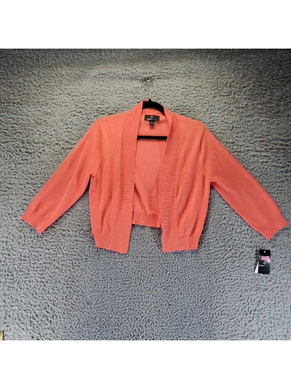 Ronni Nicole Sweater Womens Medium Coral Pink Open Front Cardigan *NWT*